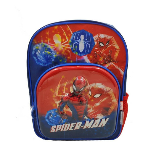 Mochila Spiderman Escolar Tech Line Espalda 12  Wabro Color Azul Y Rojo