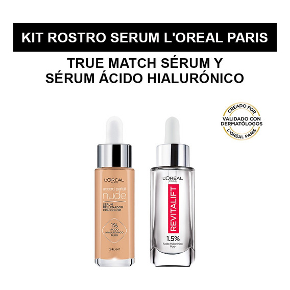 Kit L'oreal Paris Rostro: True Match Serum + Revitalift