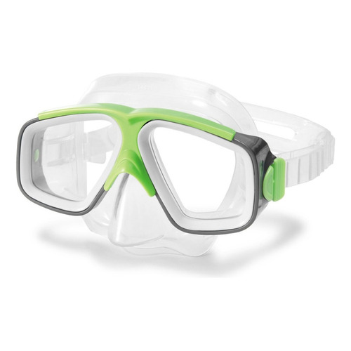 Máscara Para Buceo Natacion Intex Surf Rider Proteccion Uv Color Verde