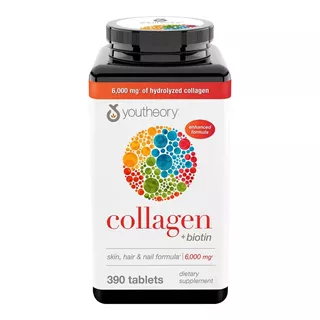 Youtheory Colageno Hidrolizado Mas Biotina 390 Tabletas