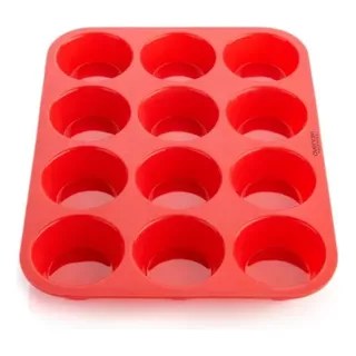 Molde Silicona Muffins Cupcakes Magdalenas Para 12 Clicshop Color Rojo