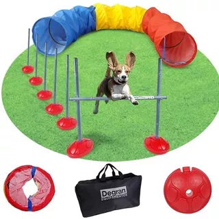 Kit Agility Tunel 3m, 5 Balizas, Salto, Bolsa Para Balizas