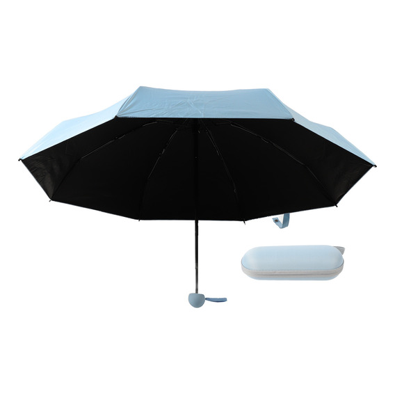 Paraguas De Sol Mini Compacto Azul Cielo Paraguas Plegable