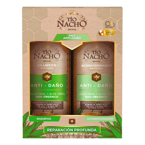  Pack Tío Nacho Anti Daño 01 Shamp. + 01 Acond. C/u 415 Ml
