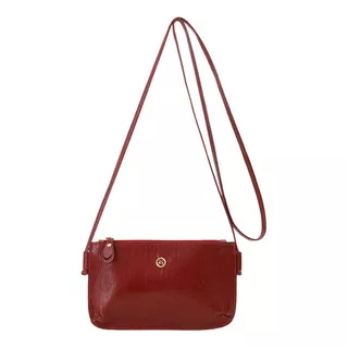 Bolsa Feminina Couro Legítimo Transversal Mini Mariart 201l Cor Vermelho