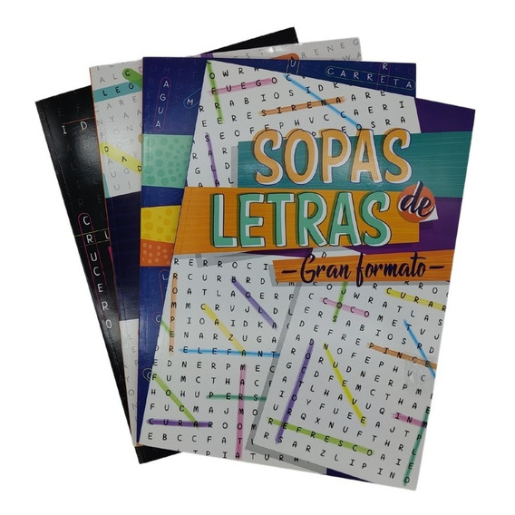 Set De 4 Sopas De Letras De Gran Formato