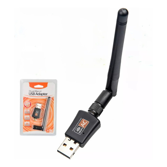 Adaptador Wifi Usb 5g Y 2.4g Con Antena Doble Banda 600mbps