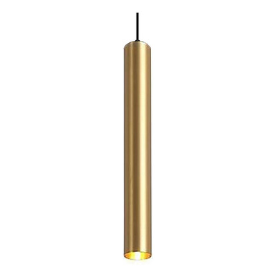 Colgante 1 Luz Tubo Dorado 50cm Apto Led Gu10