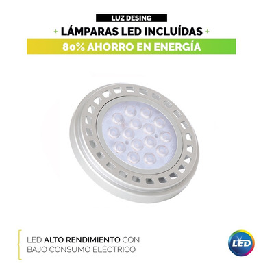 Spot Empotrable Piso Acero Icon Ar111 Con Led 15w Lucciola
