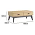 Mesa De Centro Living 2 Cajones 100% Madera Maciza Negro