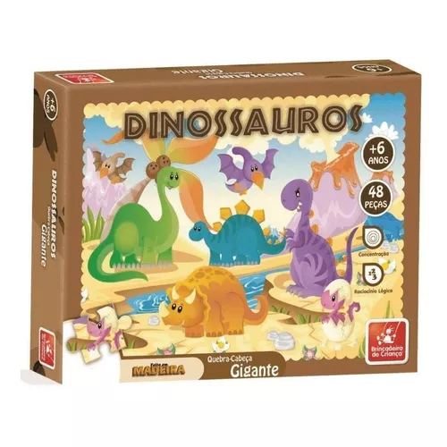 LEMBRANCINHA JOGO QUEBRA-CABEÇA DINOSSAUROS COM 4 UNID