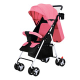 Cochecito De Bebé Plegable Para Niños Sentado Y Reclinable Rojo Heaimo