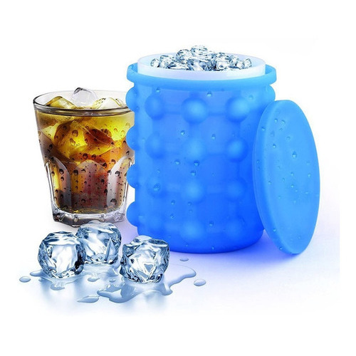 Hielera Flexible Nevera Portatil Conservar Cubos Ice Cube Color Azul