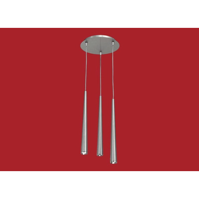 Colgante 3 Luces Konos Acero Led Base Redonda 20413ac Rd