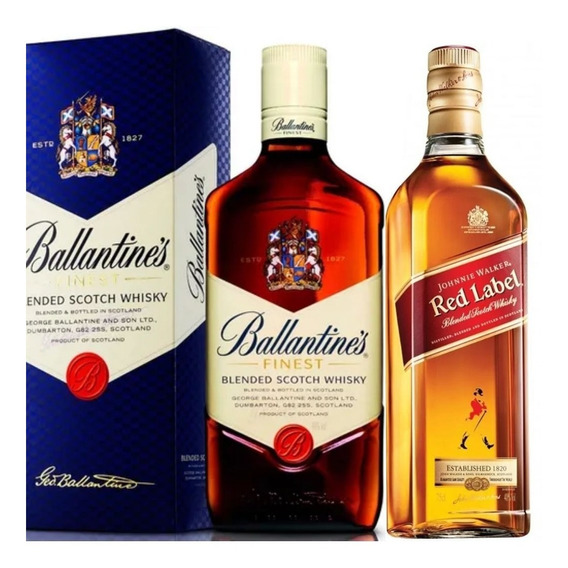 Whisky Johnny Walker Red Label + Ballantines Finest 