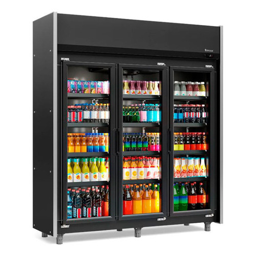 Refrigerador vertical de autoservicio 1200 litros todo negro Co Color Black 220v