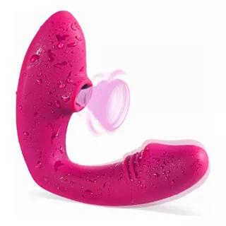 Vibrador C/ Succionador De Clítoris Y  Consolador Punto G