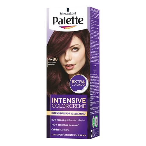  Tinte Cabello Palette Color Creme Permanente Minikit Tono 4-88 Castaño Rojizo