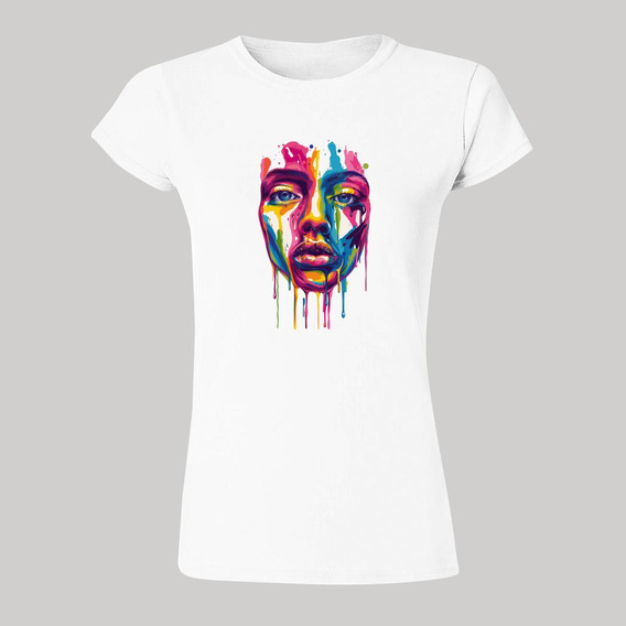 Playera Mujer Rostro Psicodélico 000063b