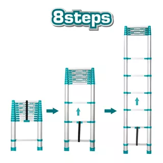 Escalera Telescopica 8 Pisos Total Thlad08081