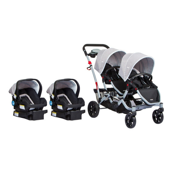 Coche de paseo doble Infanti Duo Ride S813 gris