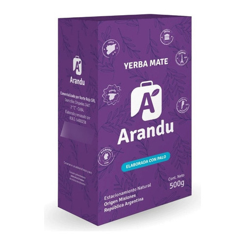 Yerba Mate Arandu 100% -No Produce Acidez 500gr