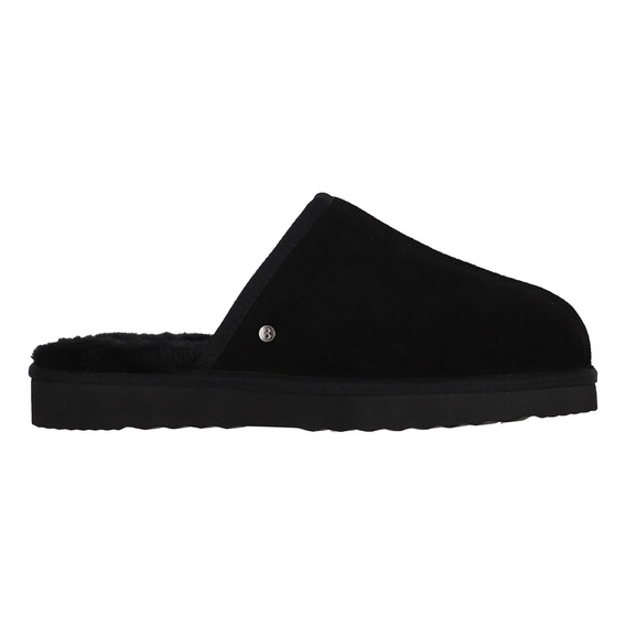 Pantufla Bamers Slipper Cuero Hombre Negro