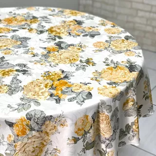 Toalha Estampada Floral Redonda 2,00 De Diametro