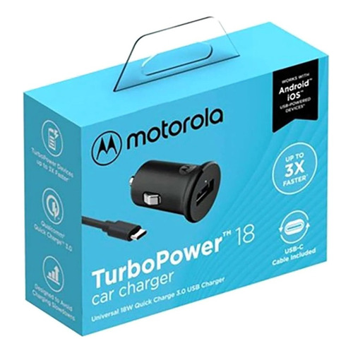 Cargador Motorola Tipo C Completo Turbo Power 18w Para Auto