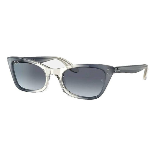 Anteojos de sol Ray-Ban Lady Burbank Small con marco de acetato color polished transparent blue, lente blue degradada, varilla polished transparent blue de acetato - RB2299