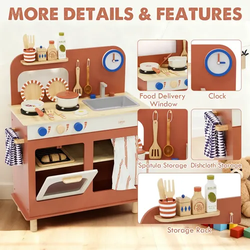 Lehoo Castle Accesorios de Cocina de Juguete, Juegos de Ollas y Sartenes para Cocina de Niños, Juegos de Comida de Juguete para Niños, Set de Cocina para Niños Pequeños con Utensilios