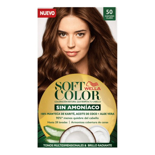 Kit Tinte Wella Professionals  Soft color Tinte de cabello tono 50 castaño claro para cabello