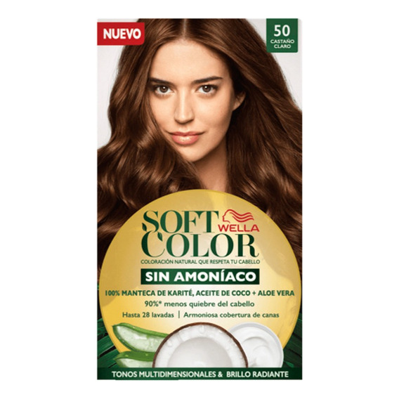 Kit Tinte Wella Professionals  Soft color Tinte de cabello tono 50 castaño claro para cabello