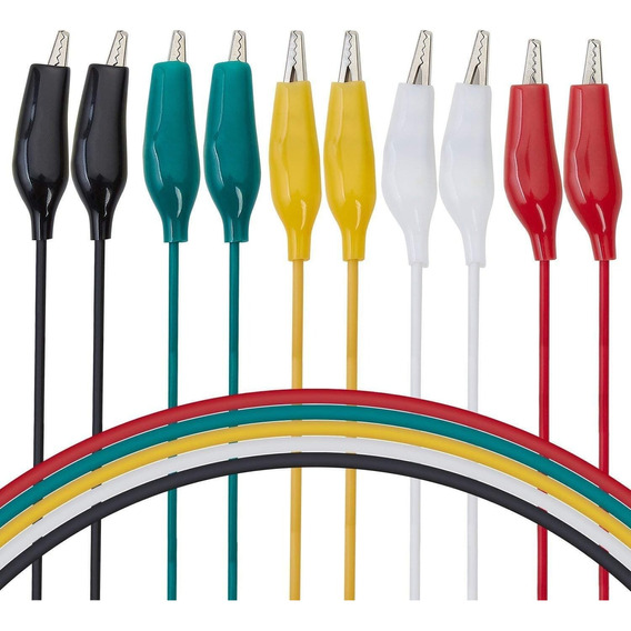 Juego De 10 Cables De Prueba Multicolor Con Pinzas Cocodrilo