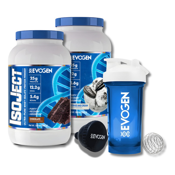 2 Isogect 1kg + Shaker + Porta Proteína - Evogen