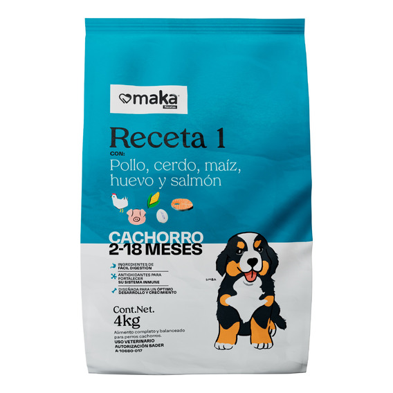 Alimento Maka, Receta 1 Para Perro Cachorro 4kg.