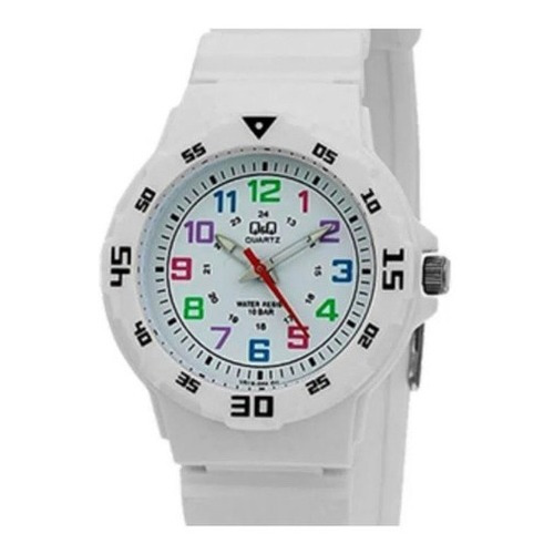 Vr19j004y - Reloj Q&q Plastico Dama Escaf. 100m. Res Color de la correa Blanco Color del bisel Blanco Color del fondo Blanco