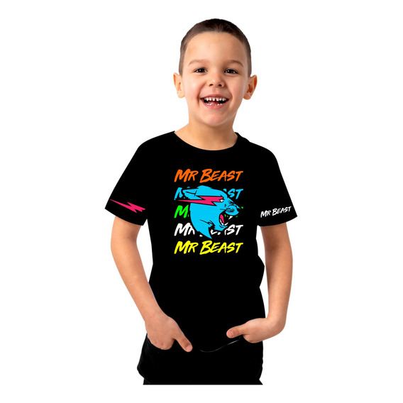 Playera Mr Beast Brilla En La Oscuridad Para Niños