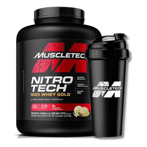 Nitro Tech Whey Gold 5lb + Smartshaker Revi Black Muscletech