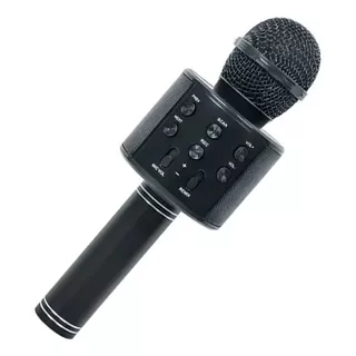 Microfone Bluetooth S/ Fio Karaokê Caixa De Som Faz Gravação Cor Preto