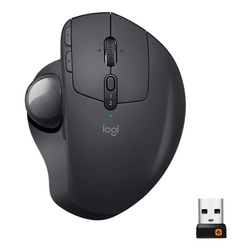 Mouse 
gamer trackball inalámbrico recargable Logitech  MX Ergo negro