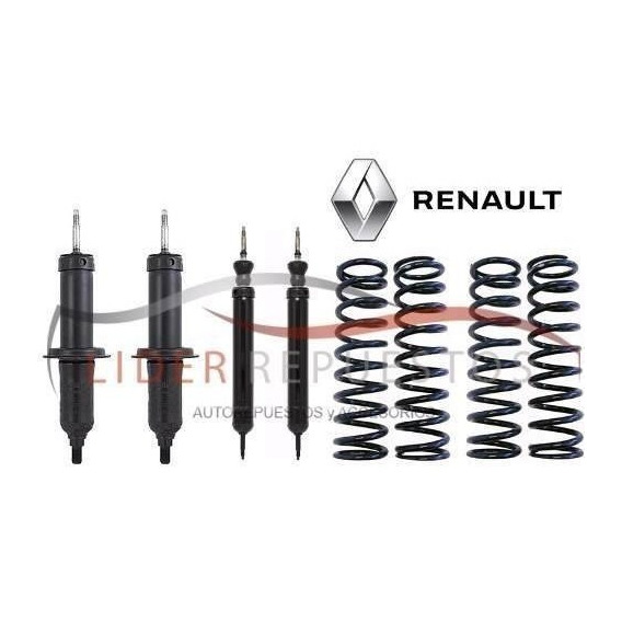 Amortiguador Y Espirales Kit X4 Renault 12 Todos