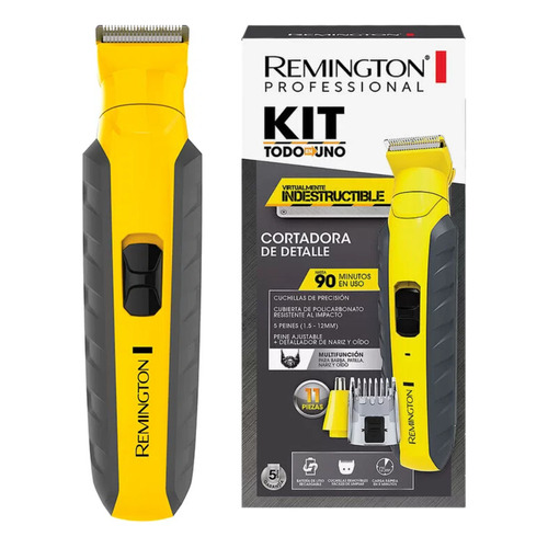 Afeitadora Recargable Remington Kit Todo En Uno Original Color Amarillo 110v