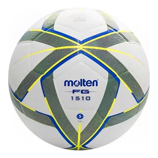 Balón Laminado Duro Molten Fútbol Forza F5g1510 No.5 Color Blanco/azul/amarillo