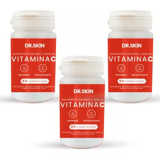 Vitamina C 1000 Mg 3 Meses Antioxidante Dr Skin 180 Comp