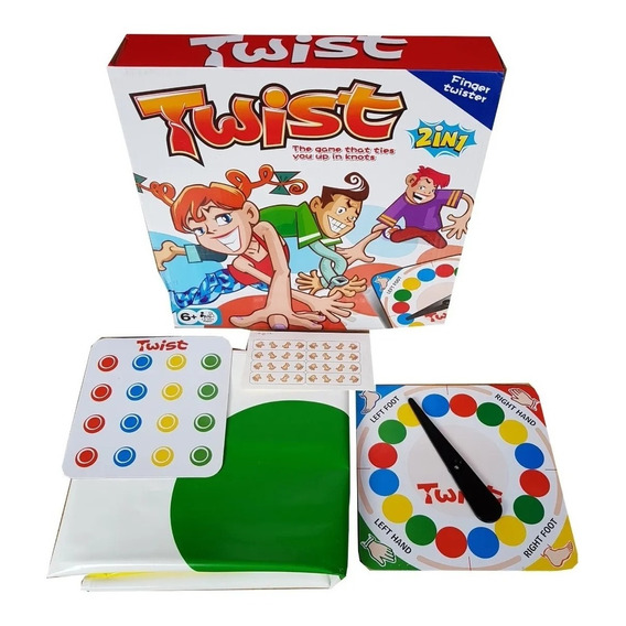 Juego Twister 2 En 1 Familia Twist Tapete Colores Dedos Pies