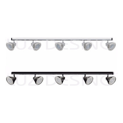 Riel 2 Metros 5 Spot Conico Ar111 Apto Led Deco Moderno 