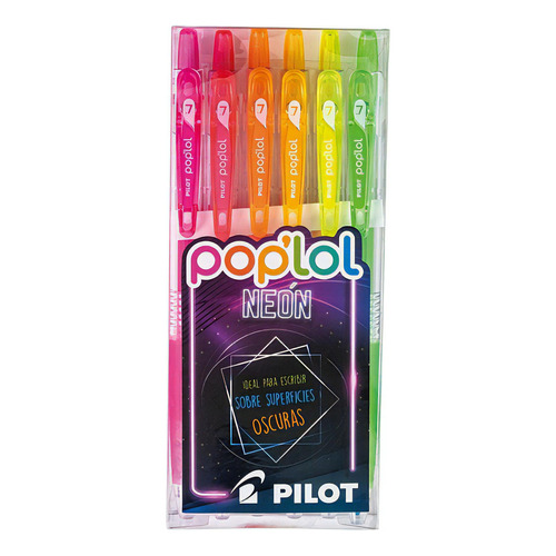 Set 6 Lápices Pop'lol Neon Pilot