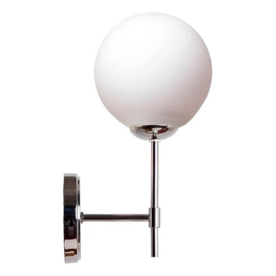 Aplique Medusa Spa 1 Luz Cromo Globo Opal 15cm Apto Led E27 Cromo/opal