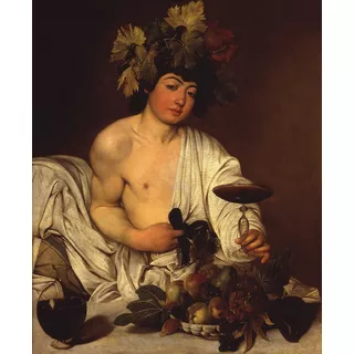 Baco Jovem O Deus Do Vinho De Caravaggio Em Tela 100cmx82cm